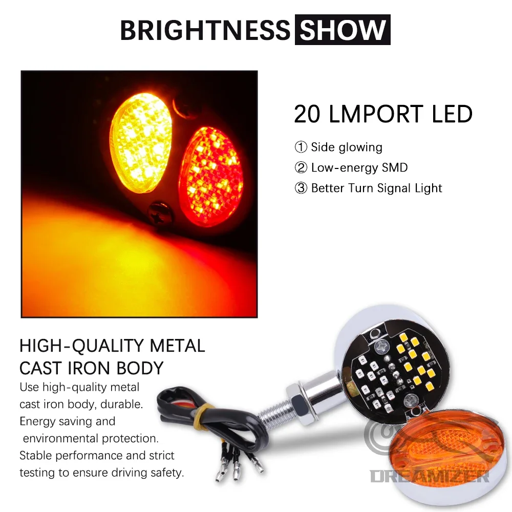 Intermitente LED bala para motocicleta – señal giro retro doble haz - imagen 5