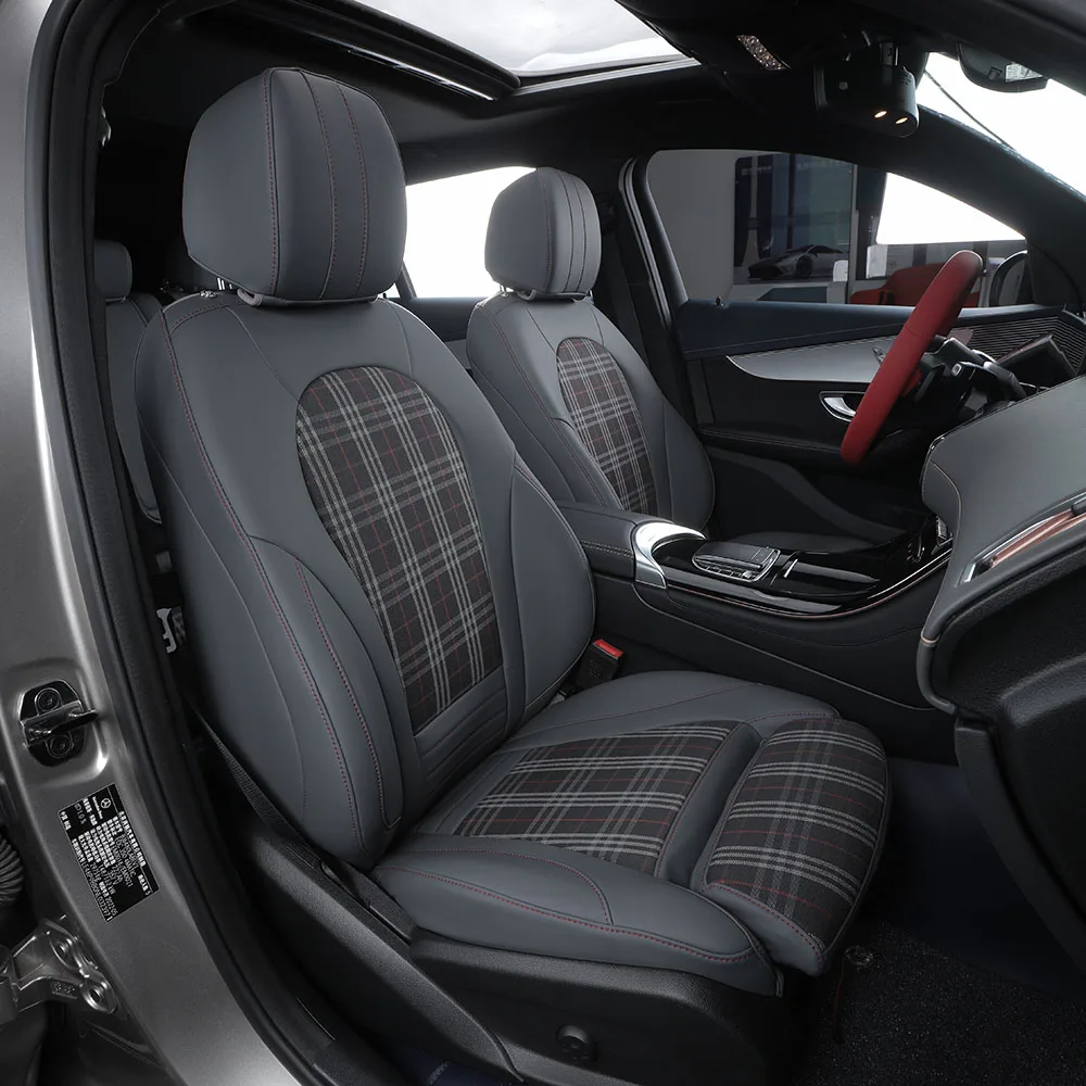 Cojín de asiento gris de tela para interior del coche - imagen 2