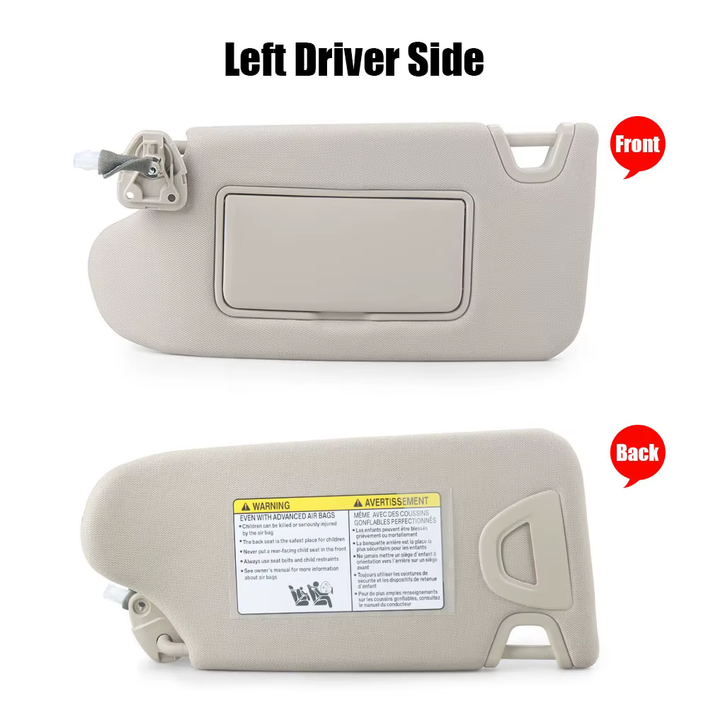 Parasol beige Nissan Altima 2013-2018 espejo de tocador – conductor y pasajero - imagen 5