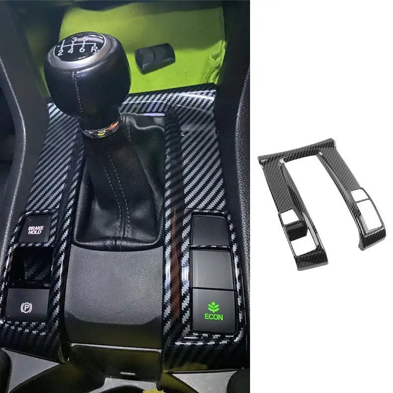 Moldura de palanca de cambios efecto carbono Honda Civic X 2016-2020
