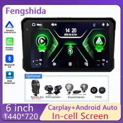 Pantalla CarPlay y Android Auto para moto con GPS IPX8