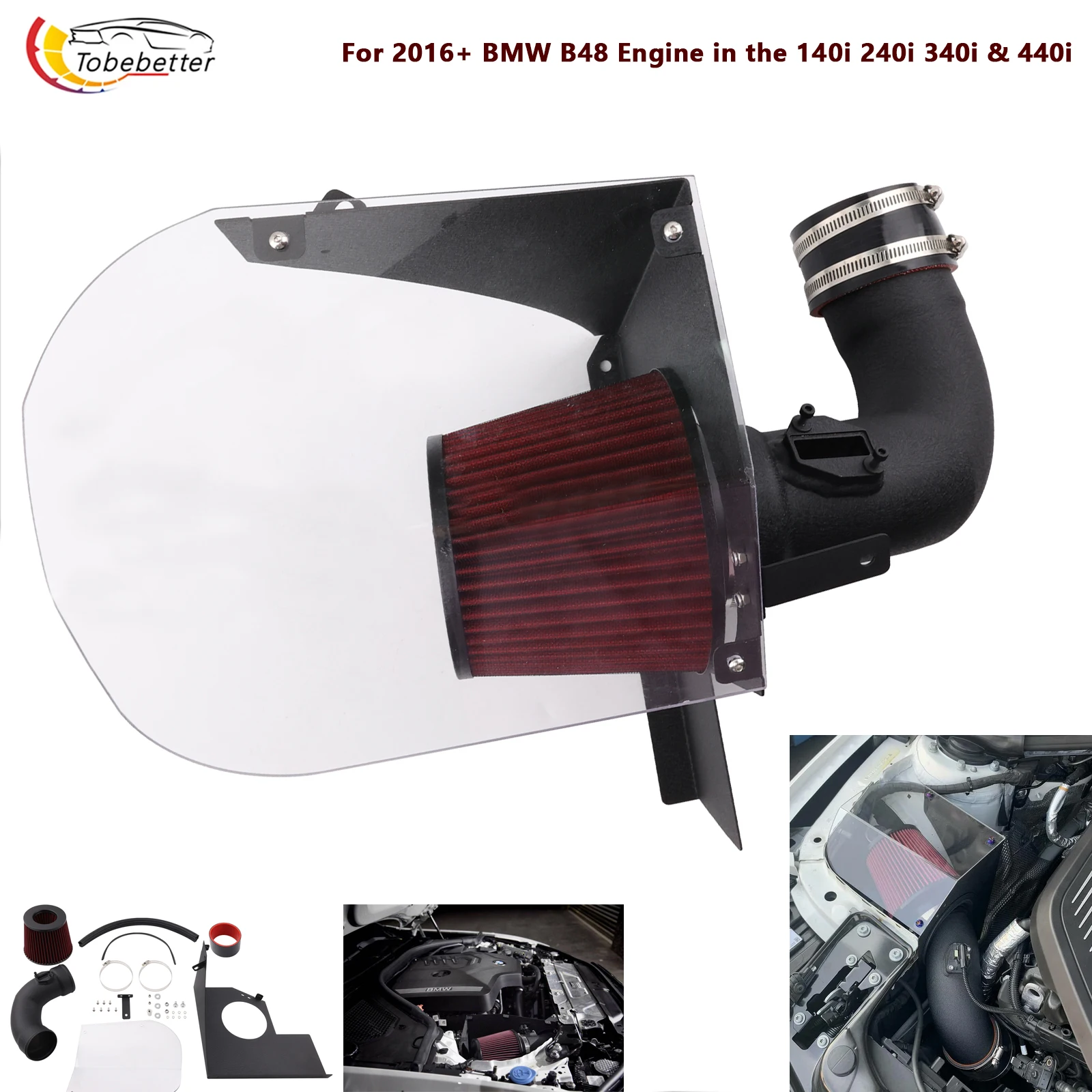 Kit entrada de aire frío transparente BMW 2.0 T B48 120i 220i