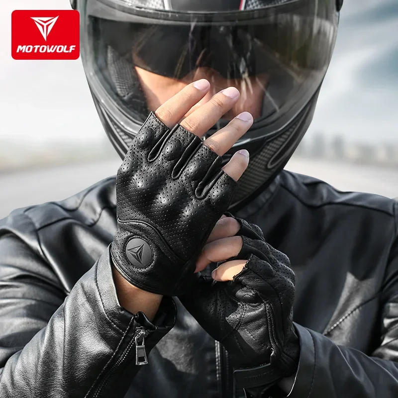 Guantes de cuero para moto verano con protección homologados - imagen 3