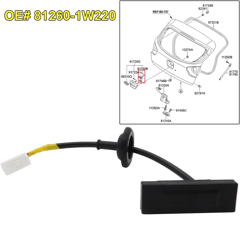 Botón apertura maletero Kia Rio 2012-2017 OE 81260-1W220 - imagen 3