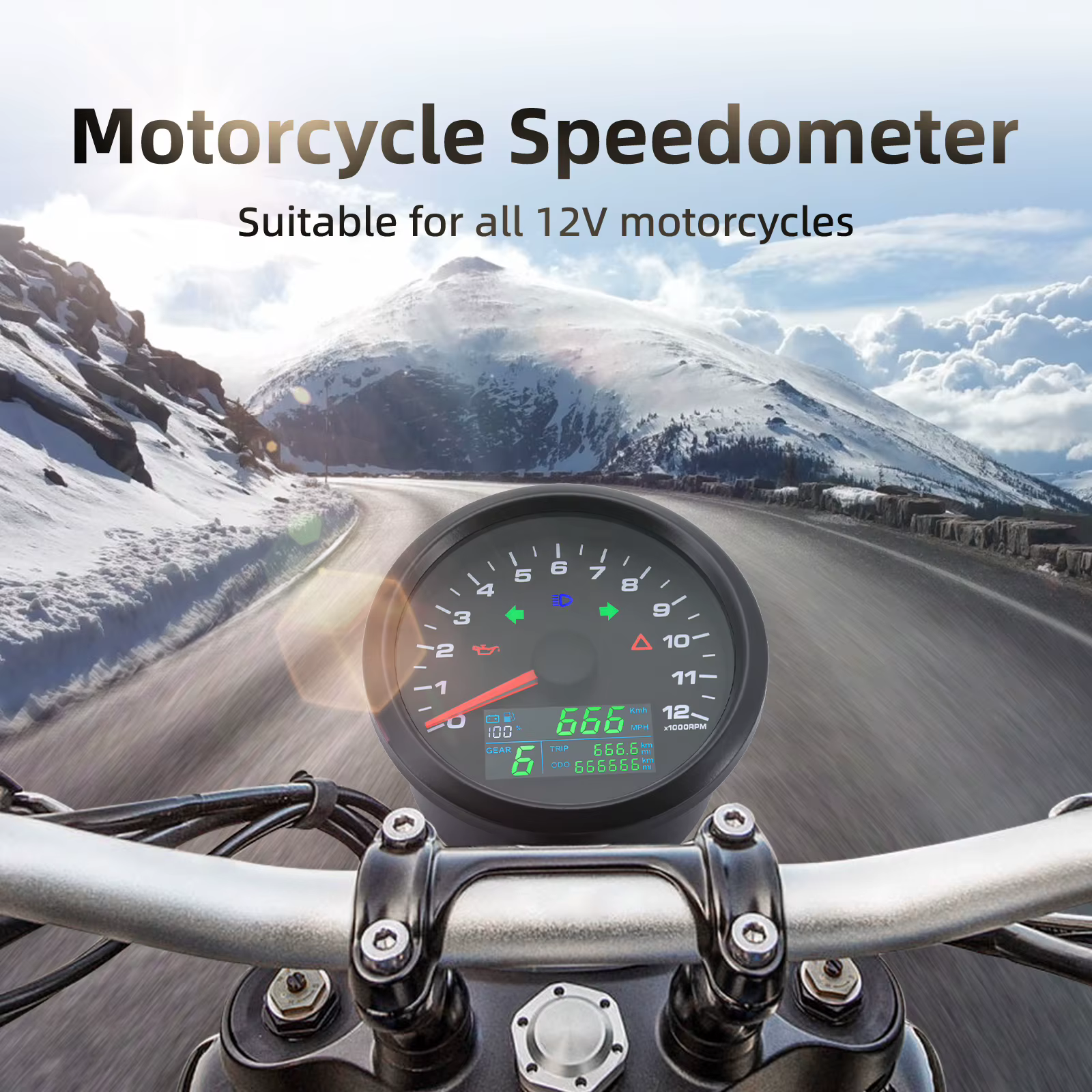 Tacómetro digital con GPS, voltímetro y marcha para coche y moto - imagen 2