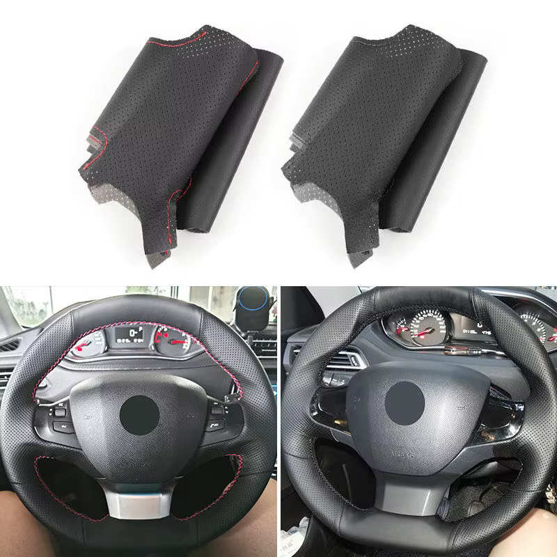 Funda de volante de microfibra perforada para Peugeot 308 2014-2020 - imagen 2