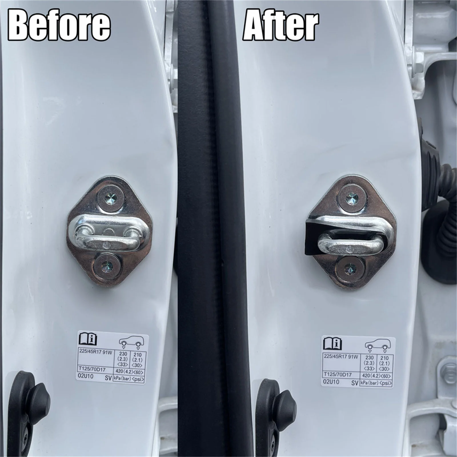 Amortiguador de cerradura de puerta para Hyundai Solaris 1 2010-2017, aislamiento insonorizado, silencioso, para sordos, tapón de sello de ruido - imagen 2