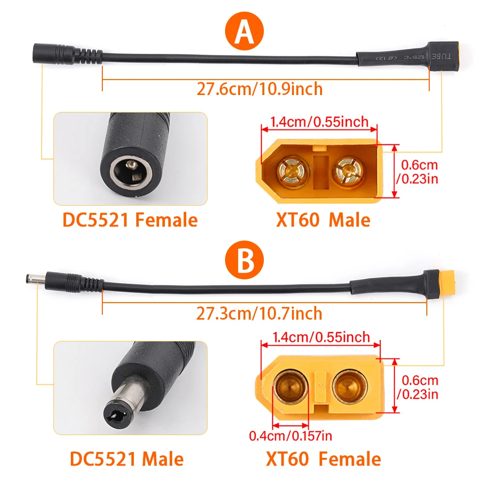 Conector XT60 macho hembra con cable de silicona para batería - imagen 3