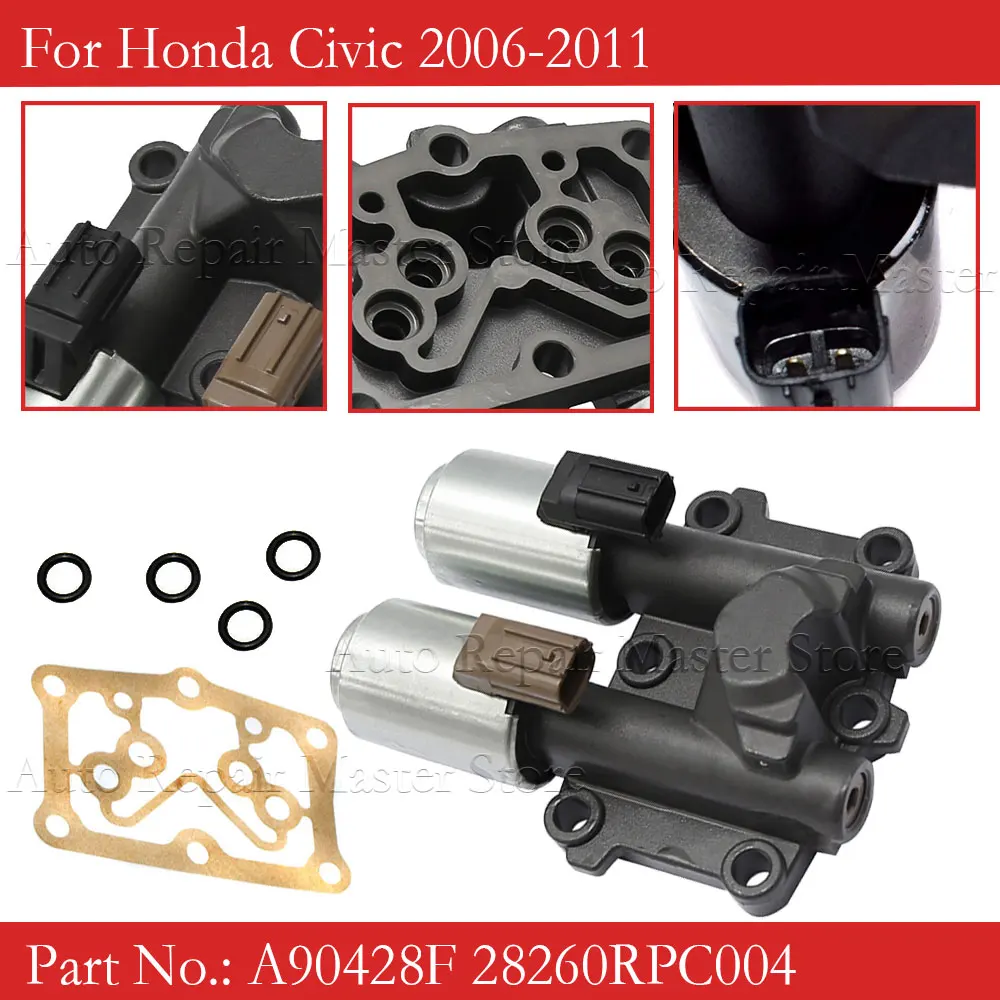 Para Honda Civic 2006-2011 piezas de automóvil OEM 28260-RPC-004 28260RPC004 transmisión doble solenoide lineal y junta