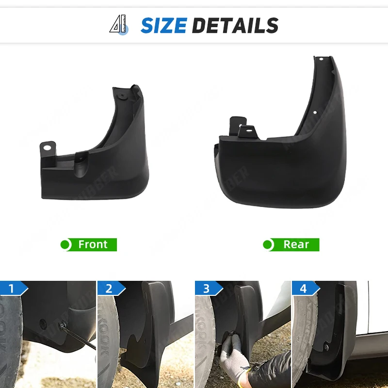 Para Kia Sportage 2004 - 2010 2005 2006 2007 2008 2009 guardabarros de coche guardabarros protectores contra salpicaduras guardabarros accesorios de guardabarros - imagen 3