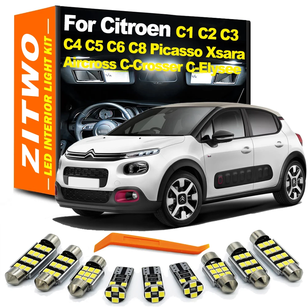 ZITWO Kit LED interior CANBUS para Citroën C1-C6, C8 y Picasso