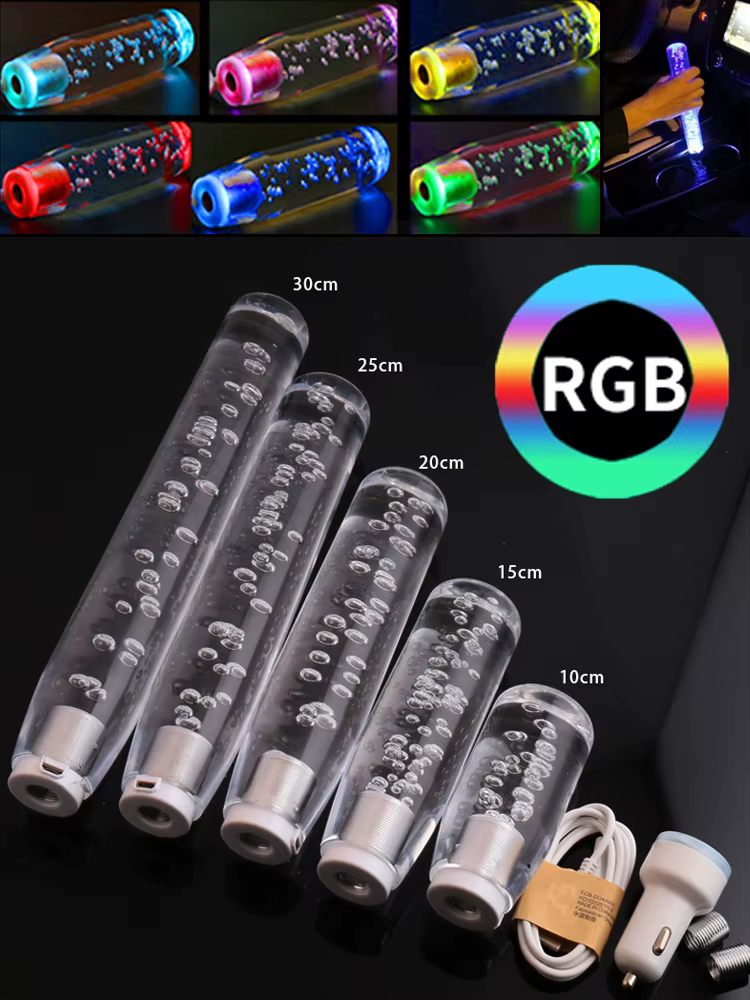 Esfera acrílica con burbujas y luz RGB