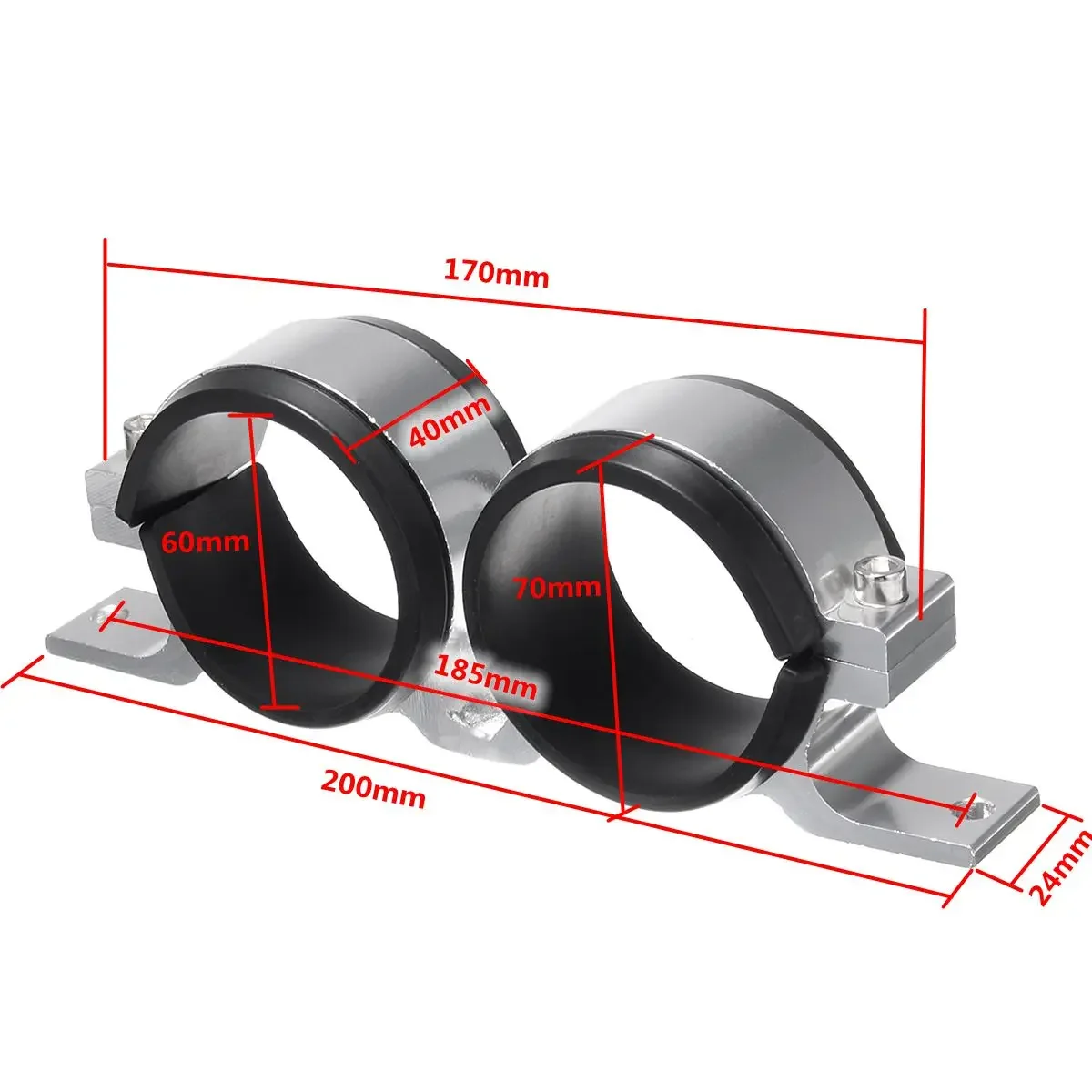 Soporte doble bomba combustible aluminio 60mm para coche modificado - imagen 3