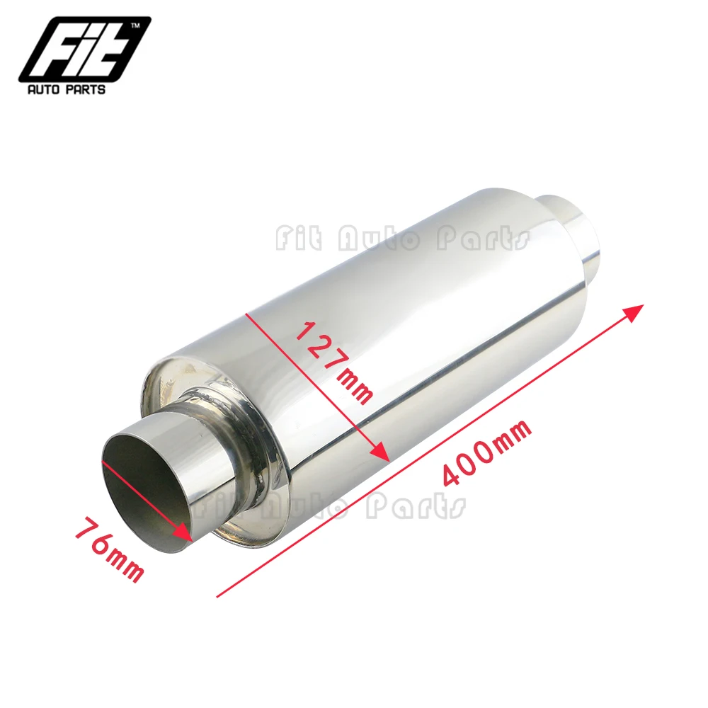 Resonador de escape deportivo universal para coche, tubo recto 76 mm - imagen 3