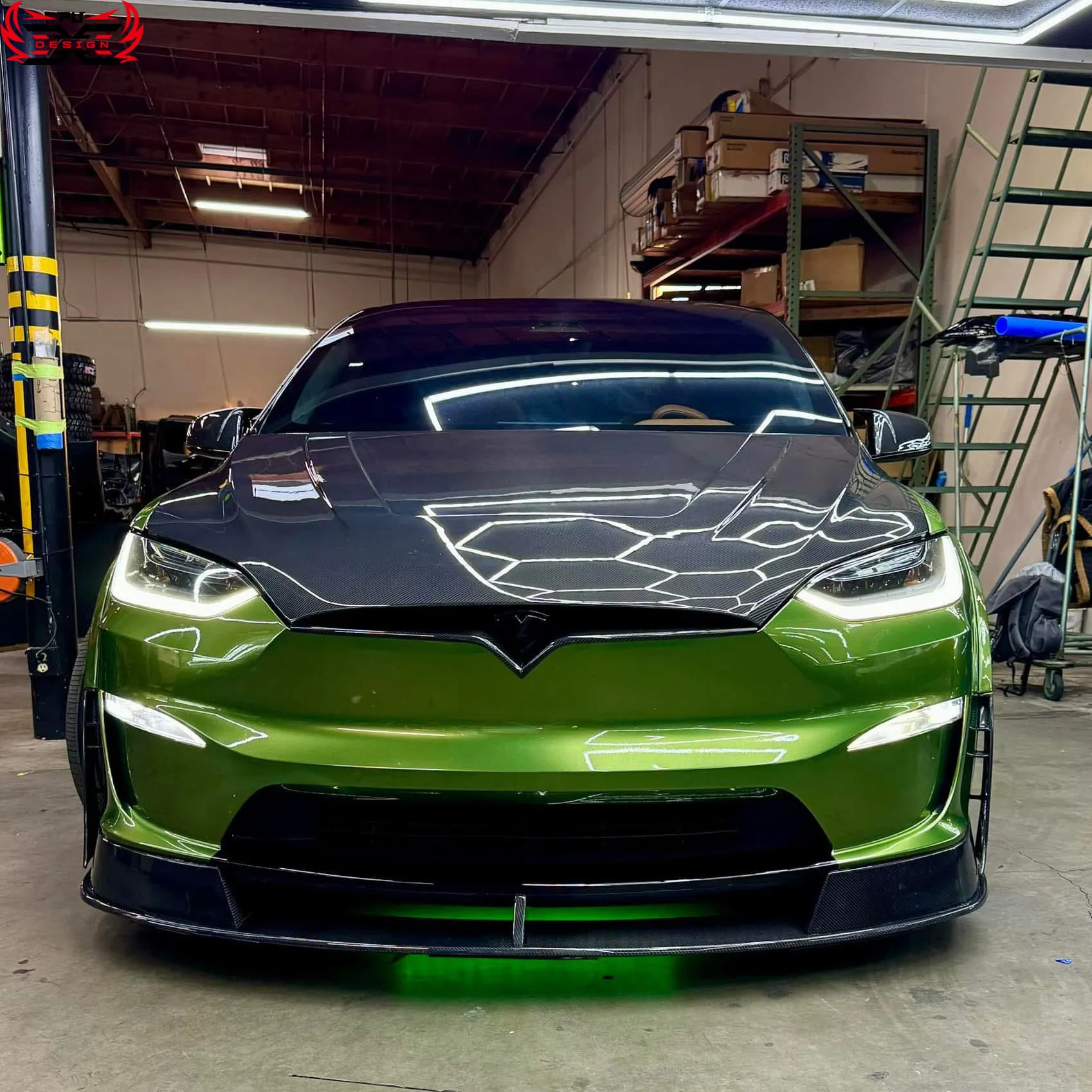 Capó delantero de fibra de carbono para Tesla Model X