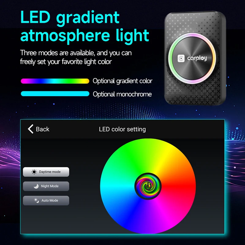 3 en 1 Carplay Android 12 HDMI TV Box Carplay inalámbrico Android Auto Smart Ai Box RK3528 4K HD compatible con salida HDMI con luz LED - imagen 3