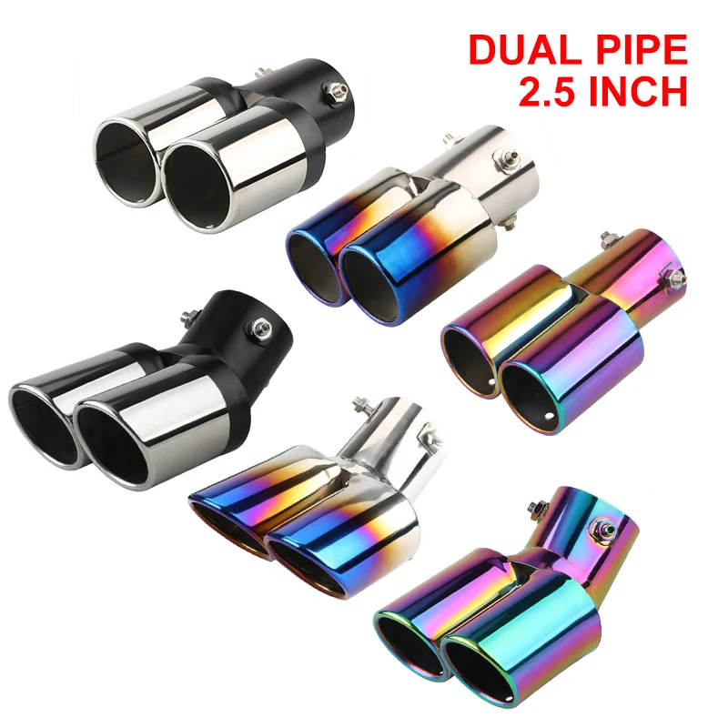 Embellecedor cola de escape doble salida acero inoxidable universal