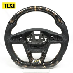 Volante TDD fibra de carbono con cuero perforado Seat León FR Cupra 5F