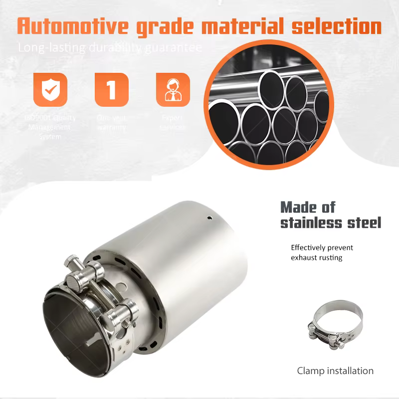 Silenciador escape universal acero inox mate boquilla 89-101mm - imagen 3