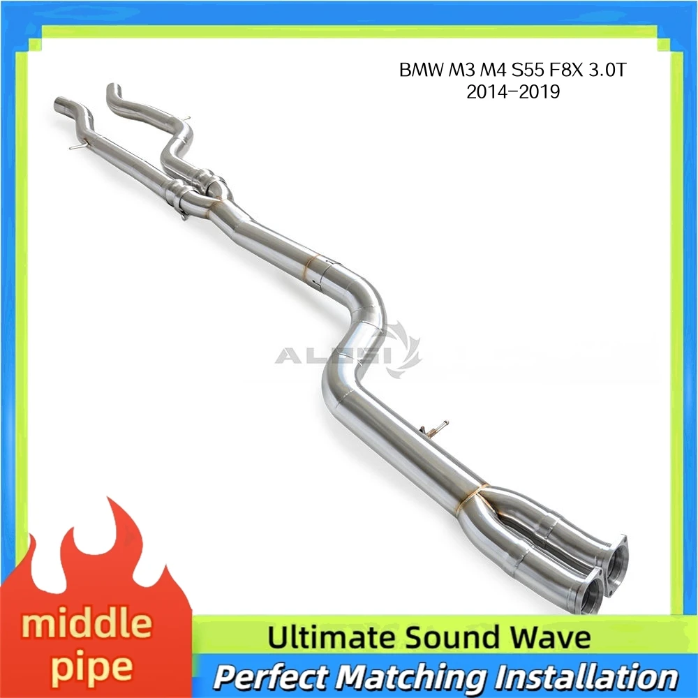 Resonador central de escape inoxidable para BMW M3 M4 S55 F80 F82 F83 3.0