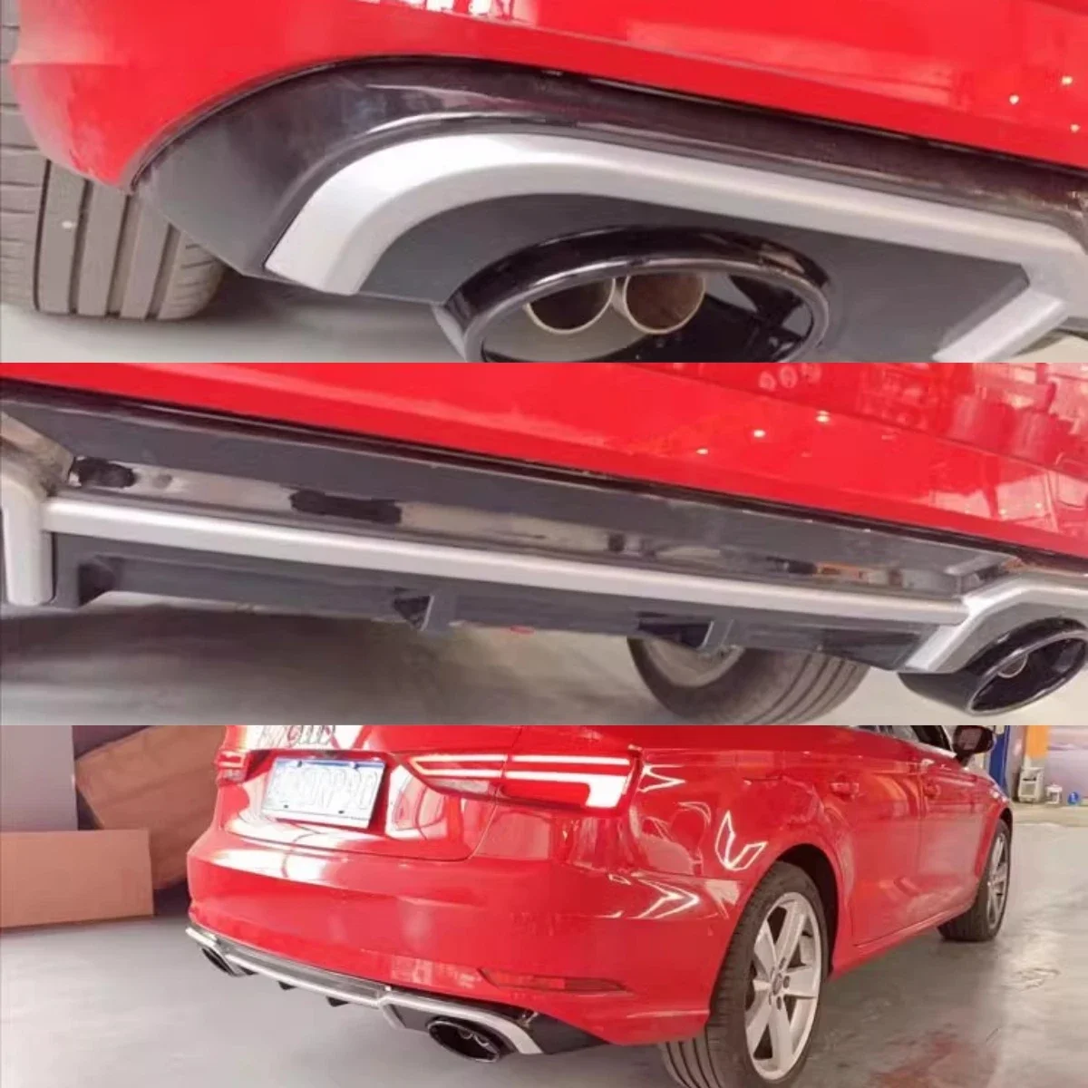 Kit de carrocería parachoques delantero y labio trasero Audi RS3/A3 - imagen 2