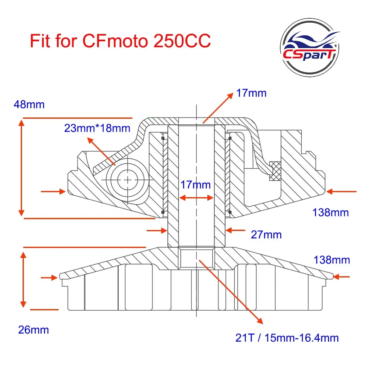 Kit de variador CFMOTO CF250 21T para ATV y scooter - imagen 2