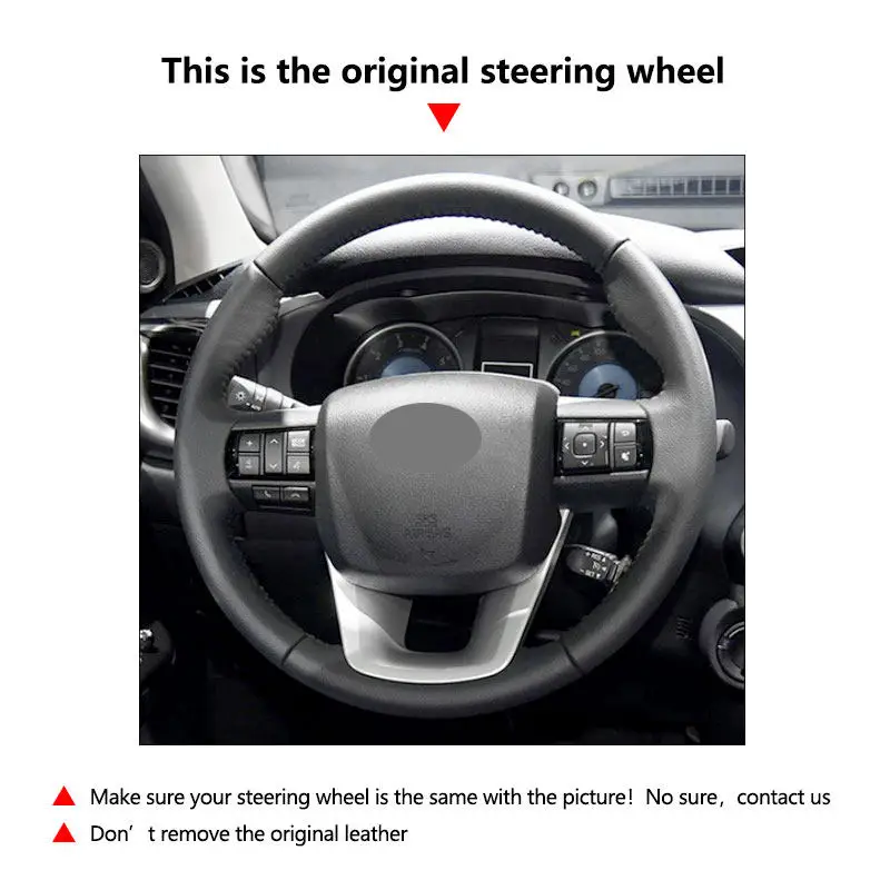 Funda de volante perforada Toyota Fortuner 2016-2019 e Hilux 2015-2019 - imagen 5