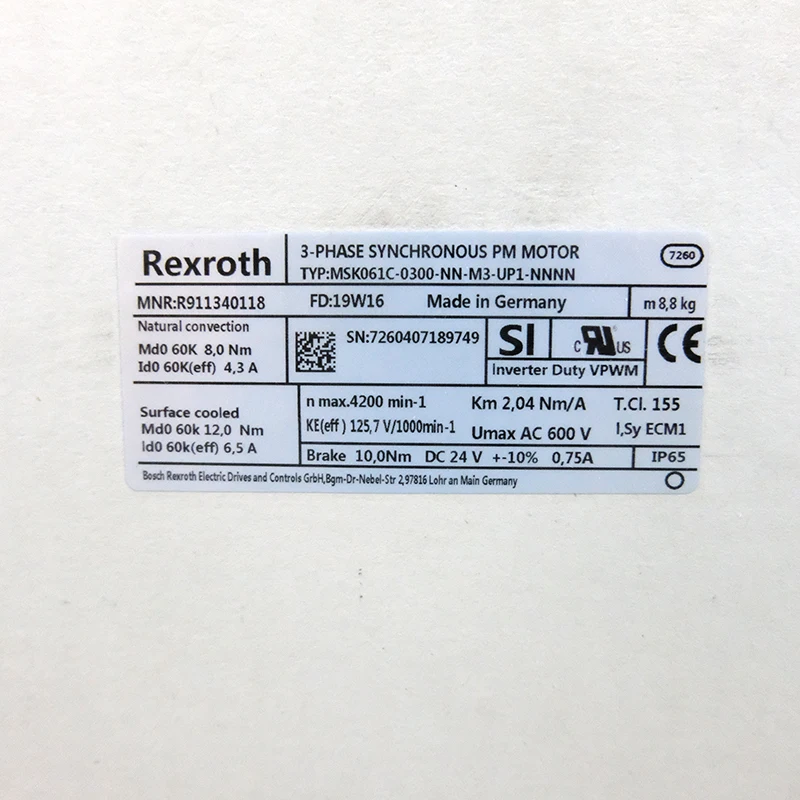 Servomotor síncrono trifásico Bosch Rexroth MSK040C original - imagen 5