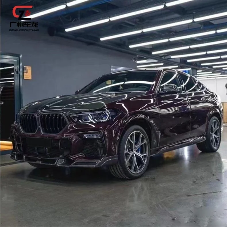 Kit de carrocería de coche de fibra de carbono para BMW X6 G06 a estilo LD labio delantero con luces - imagen 3