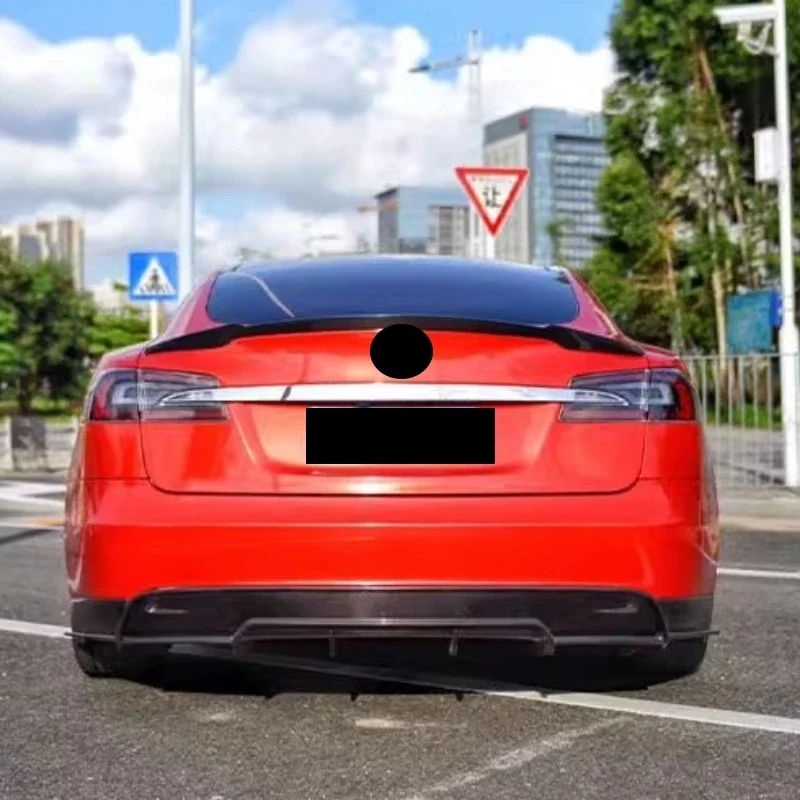 Conjunto de ala trasera de falda lateral de labio delantero y trasero de fibra de carbono para Tesla Model S 2014-21, accesorios para automóviles modificados - imagen 5