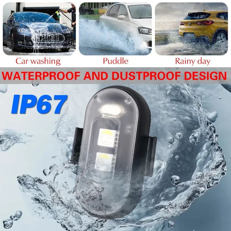 Mini luz LED anticolisión con carga USB de 8 colores para motocicleta y bicicleta, luces estroboscópicas para Dron de 5V, luz de señal de advertencia intermitente - imagen 4