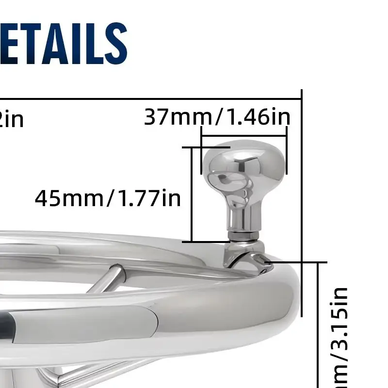Volante destructor de 5 radios de acero inoxidable o con perilla, volante pulido con espejo para accesorios de barco yate marino