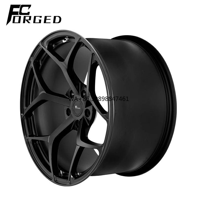 Llantas forjadas monobloque de aluminio negras para coche de lujo