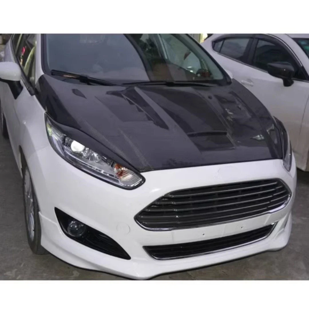 Para Ford Fiesta 2013 2014 capó de motor de fibra de carbono modificado conjunto de cubierta de motor accesorios de automóvil - imagen 4