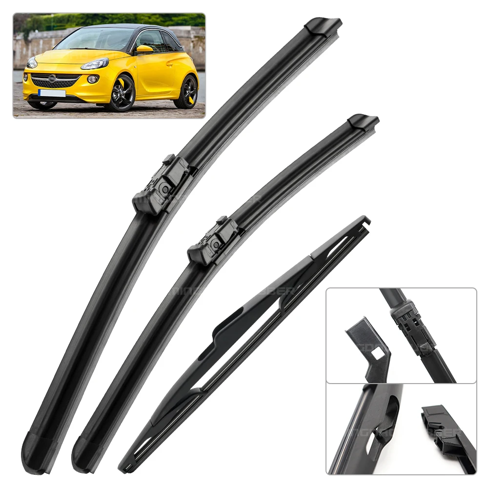Para Opel Adam 2012-2019 2013 2014 2015 2016 2017 limpiaparabrisas delantero y trasero limpiaparabrisas cepillos de ventana 26 "+ 16" + 14" - imagen 2