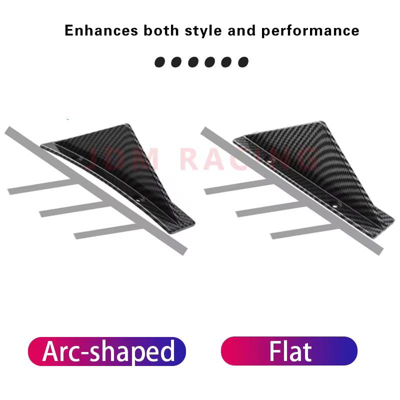 Difusor labio parachoques trasero universal con aletas tiburón, negro - imagen 3