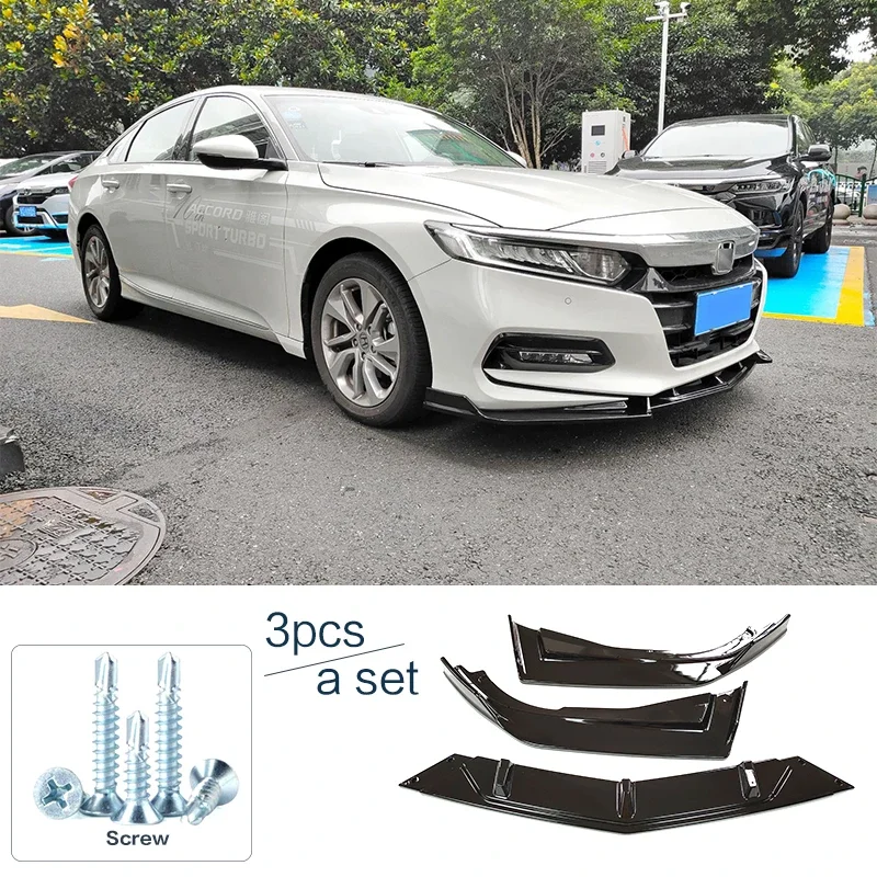 Divisor de parachoques delantero para Honda Accord 2018 - 2020, difusor de labio, alerón, falda tipo Z, Kit de carrocería, pala de tira decorativa - imagen 5
