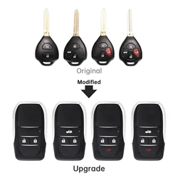 Carcasa de llave de coche remota con tapa modificada, actualización de 2/2 y 1/4 botones, compatible con Toyota Reiz Camry Rav4 Yaris Corolla 4Runner Avalon