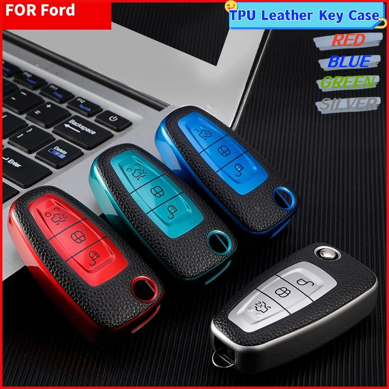 Funda de llave en cuero TPU para Ford - Ranger, Focus, Mondeo