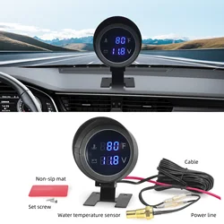 Reloj digital de temperatura del agua y voltímetro 12/24 V