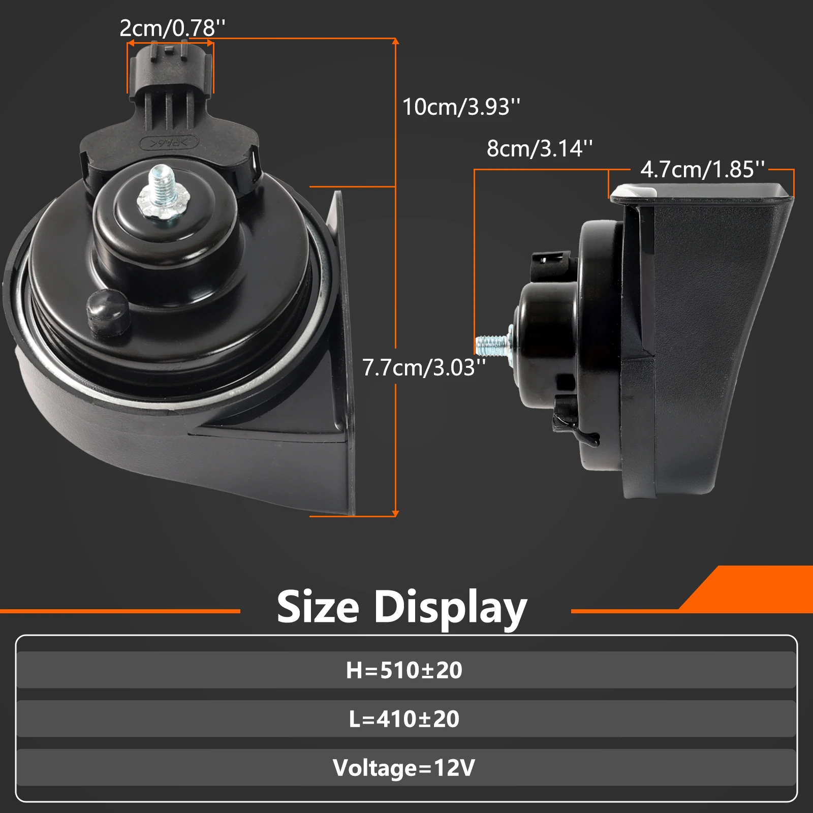 Bocina doble 12V impermeable para Hyundai i20, Tucson o Sportage - imagen 3