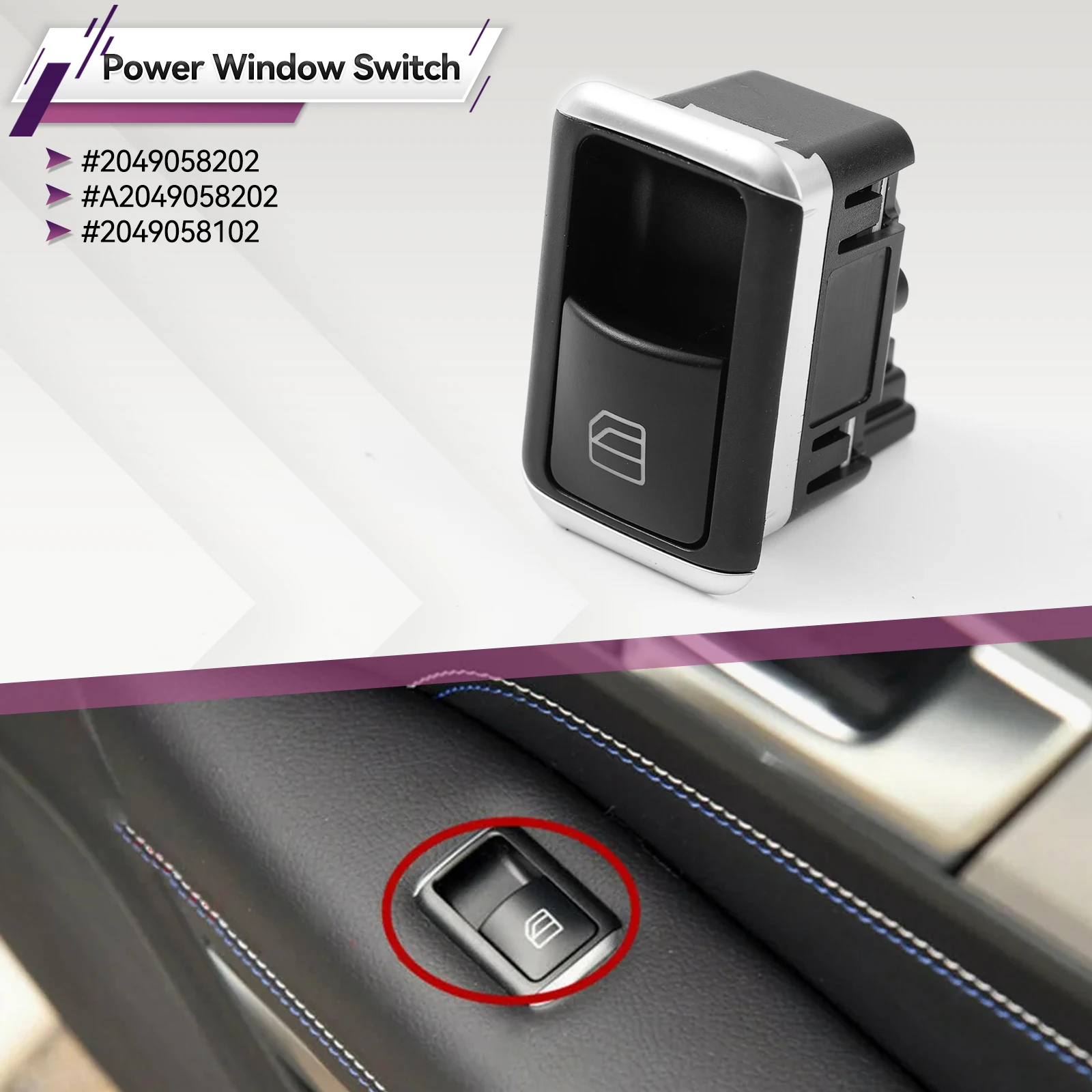 Interruptor ventana pasajero Mercedes Clase C E GLK W204 W212 W166 - imagen 2