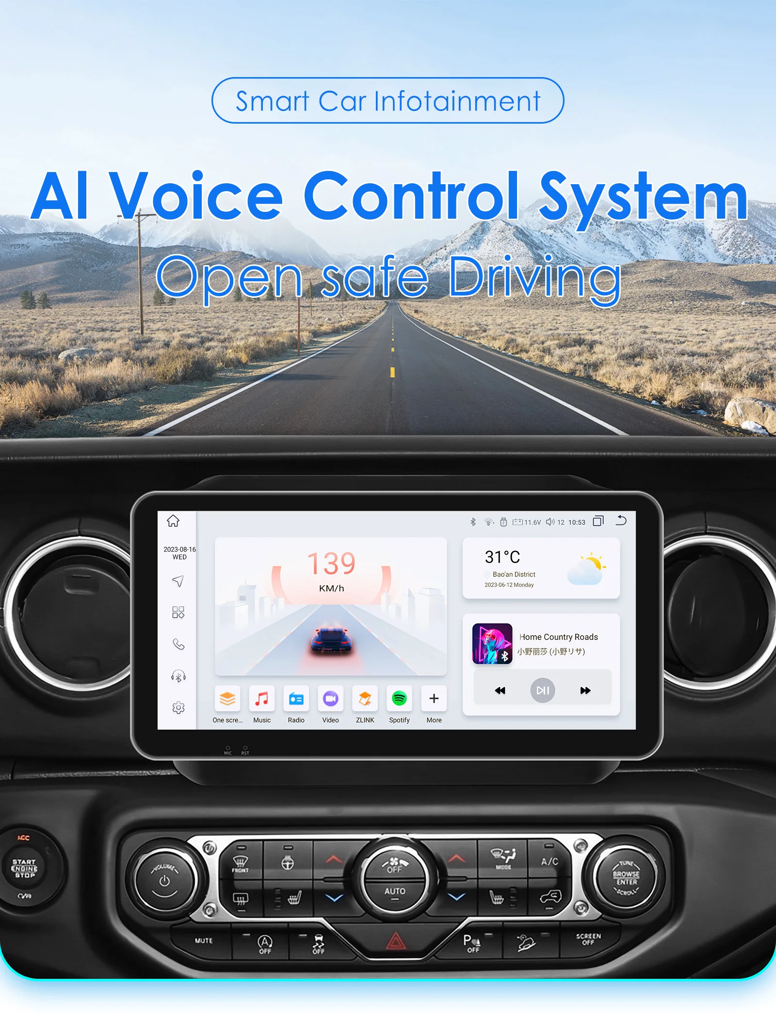 Radio Android 2DIN Jeep Wrangler JL 2018-2021 Carplay 4G