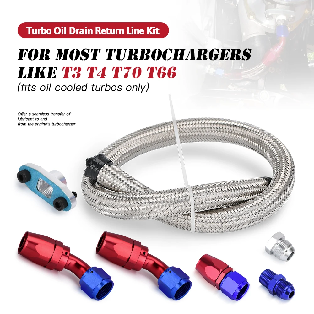 Línea de retorno de aceite WLR para turbocompresor T3/T4 GT35 - imagen 2
