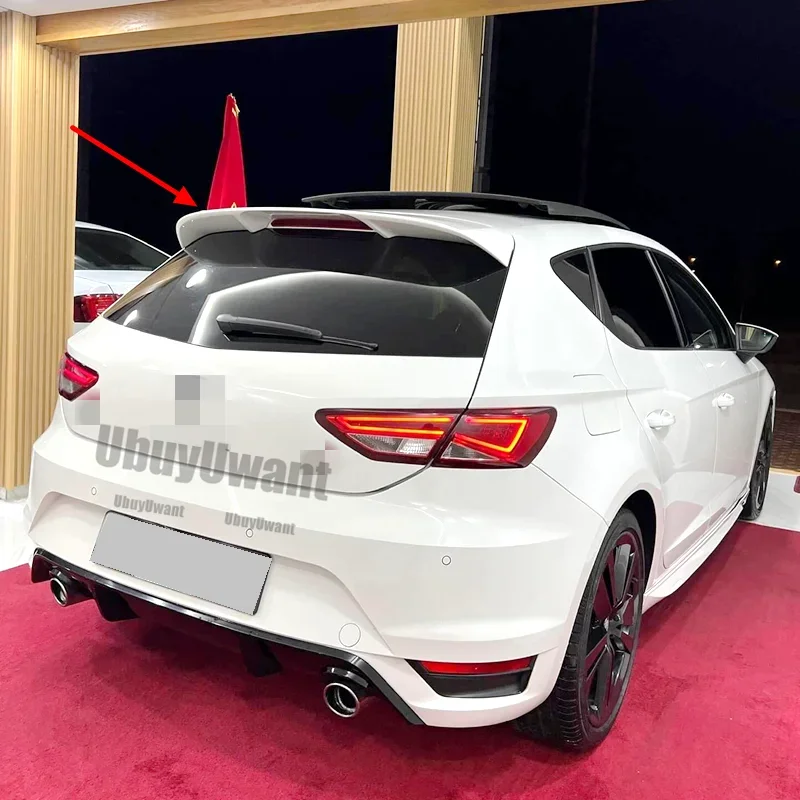 Alerón de labio de techo trasero para Volkswagen Seat LEON MK3 5F FR estilo alerón Hatchback 2012 - 2020 decoración de ala trasera de coche - imagen 4