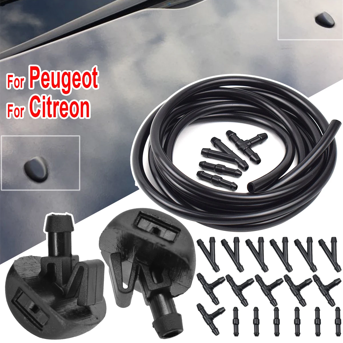 Kit boquillas limpiaparabrisas Peugeot 206 407 OEM 6438J2