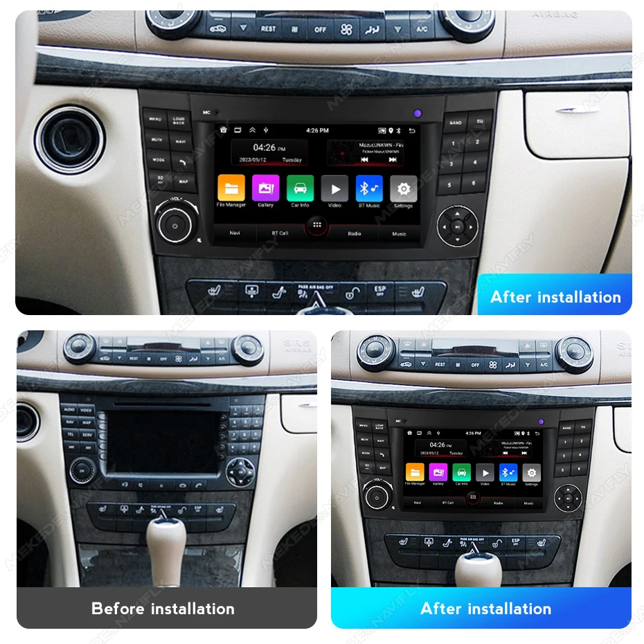 Pantalla y funciones de la radio multimedia para Mercedes-Benz