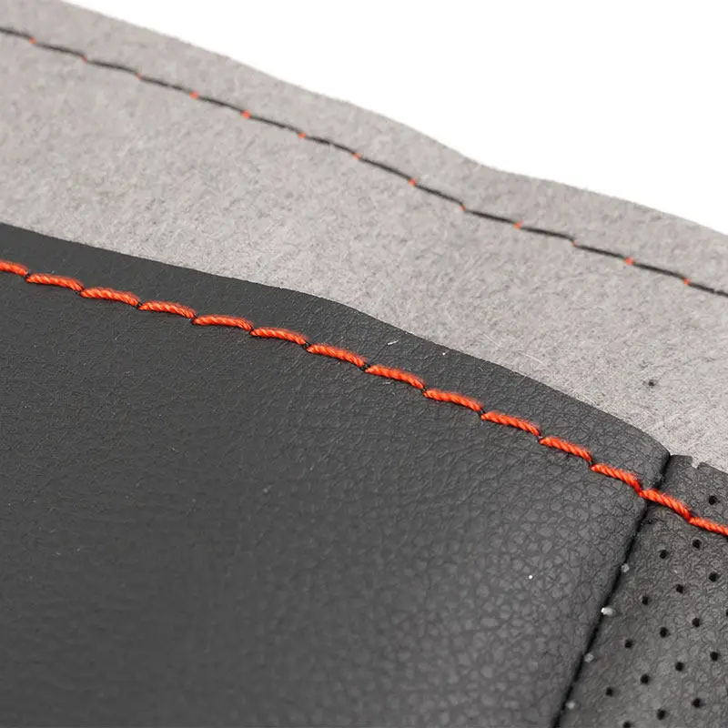 Costurado a mano para Audi A2 (8Z) A3 (8L) A4 (B5 B6) A6 (C5) A8 D2 S4 embellecedor de cubierta de volante de cuero perforado de microfibra para coche - imagen 3