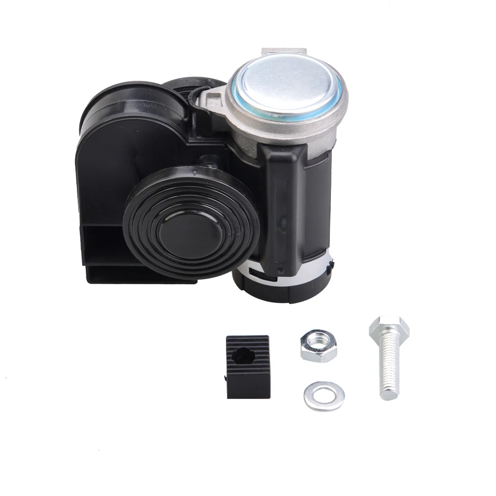 Bocina de aire doble 12 V negra para coche, moto y SUV - imagen 2