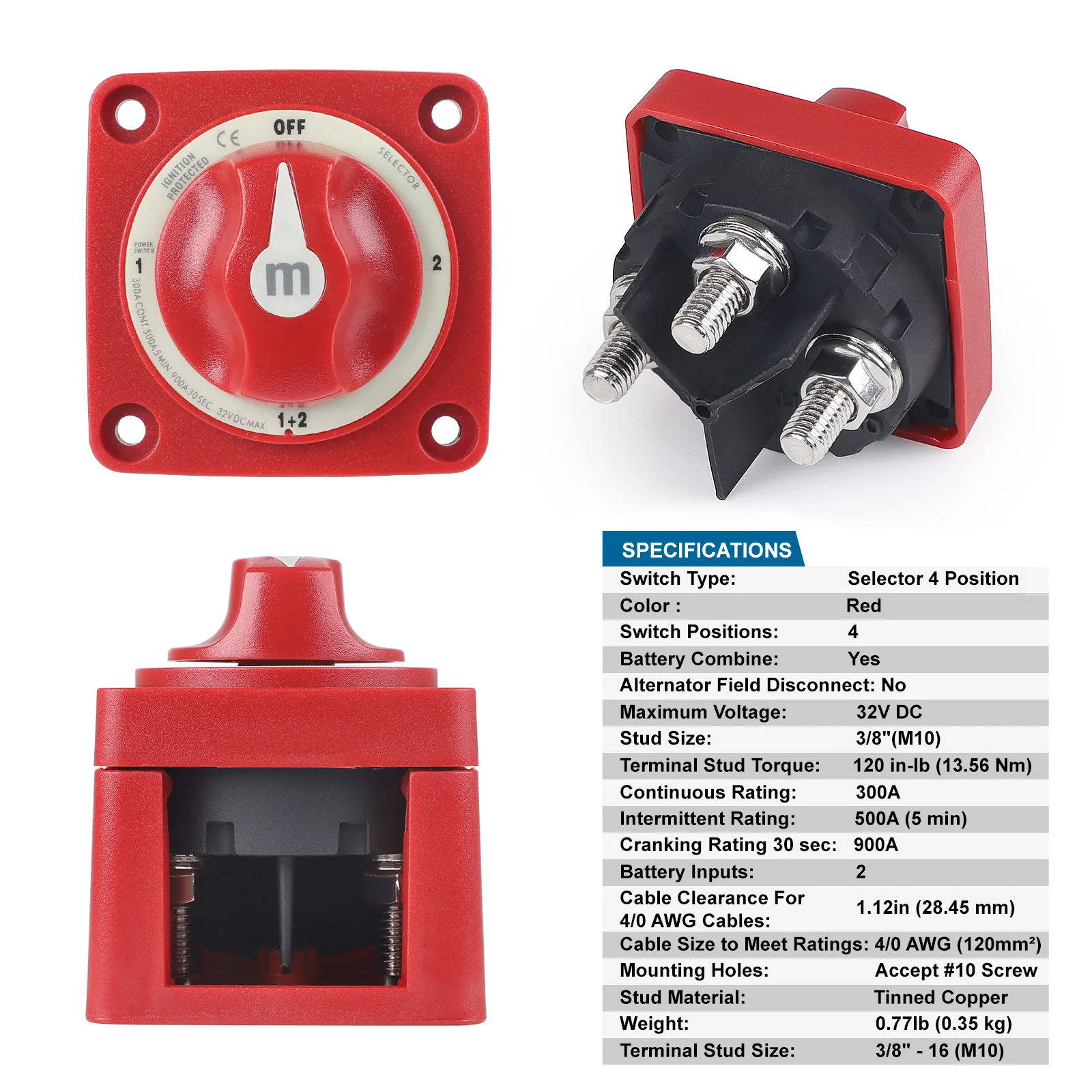 Configuración de montaje del interruptor de batería